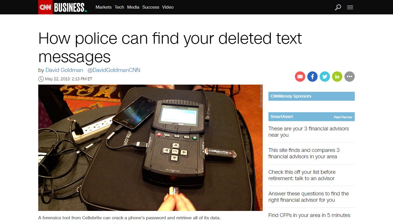 How police can find your deleted text messages - CNNMoney