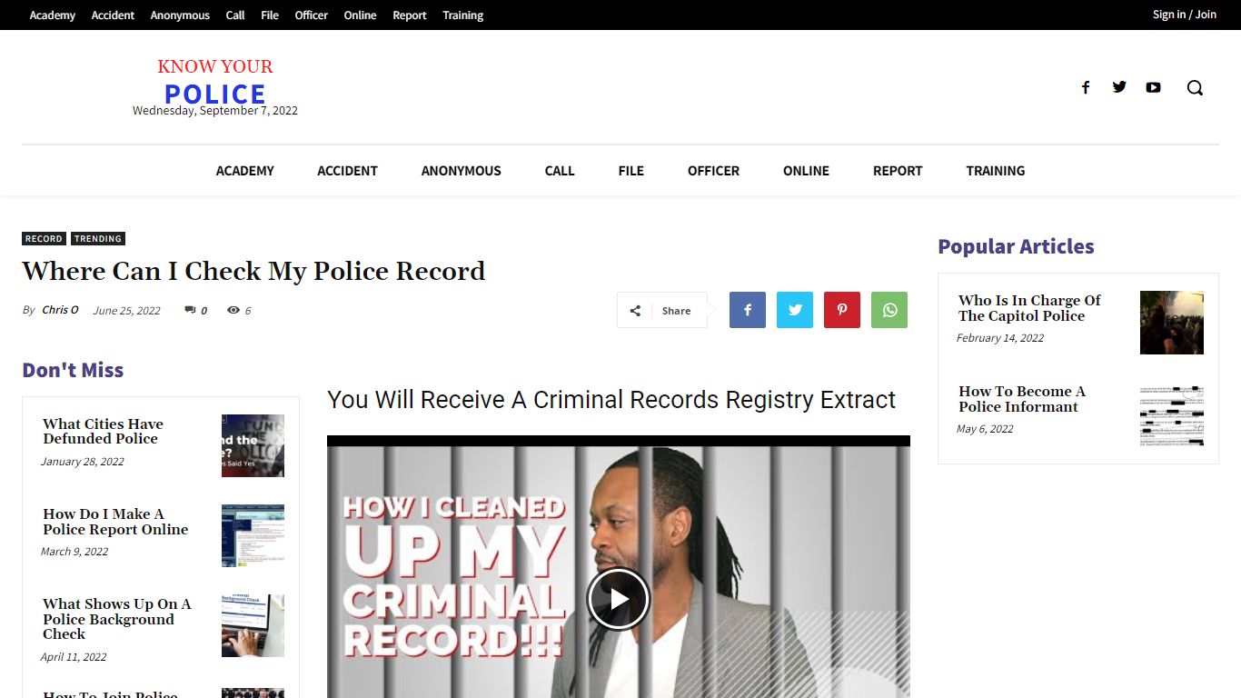 Where Can I Check My Police Record - KnowYourPolice.net